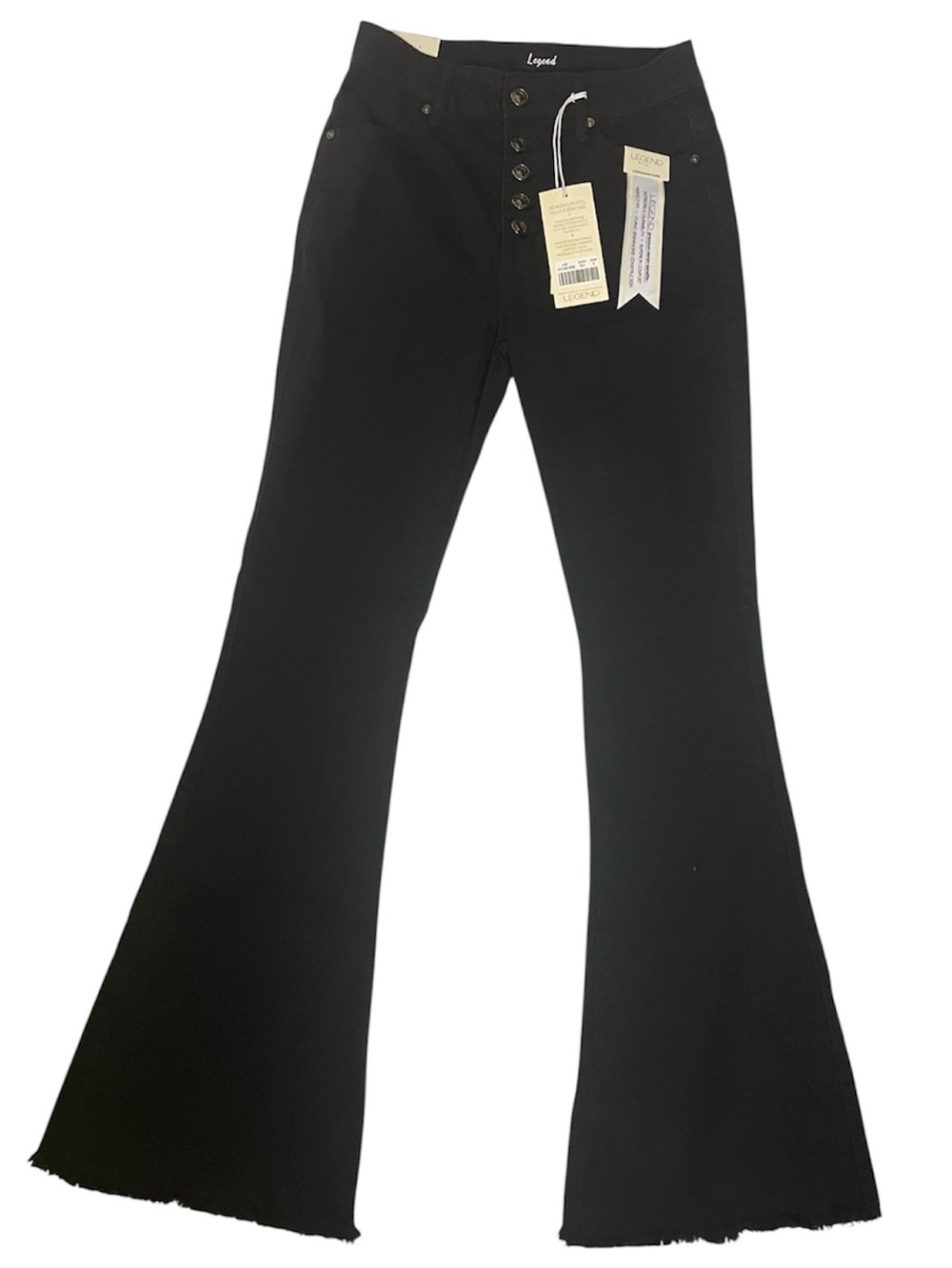 Legend Premium Denim Black Button Fly Flare Jeans NWT Y2K Festival Boho Size 5